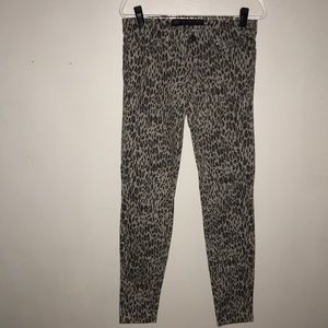 Gray Leopard Print Denim